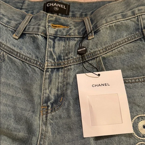 CHANEL Light blue Straight Women's Jeans - Picture 2 of 16
